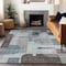 Homeroots 5' X 8' Teal Blue Gray And Charcoal Abstract Washable Indoor Outdoor Area Rug 604385 - alternate 9