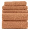 Lavish Home 6PC Jacquard Towel Set 100% Cotton Bathroom Accessories Soft & Absorbent Bathroom Set 67-040-CLAY - alternate 1