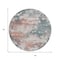 Homeroots 8' Coral And Teal Blue Round Abstract Washable Indoor Outdoor Area Rug 631971 - alternate 9