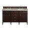 James Martin Vanities Brittany 60" Double Vanity, Burnished Mahogany, w/ 3 CM Tajnar Eclos Top 650-V60D-BNM-3TJR - alternate 1