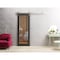 Sartodoors Sturdy Barn Door Clear Tempered Glass, Lucia 2266 Matte Black and Aluminum Strips, 6.6FT Silver Ra LUCIA2266BD-S-BLK-42 x 84 - alternate 6