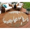 Homeroots 8' Orange And Brown Round Abstract Washable Indoor Outdoor Area Rug 613646 - alternate 1