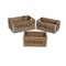 Homeroots Set of Three Natural Solid Wood And Metal Crate, 3PK 487674 - alternate 1