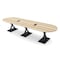 Skutchi Designs Racetrack Conference Table With Power Unit, 48 in W, 144 in L, Brown HAR-RAC-48X144-DOU.BK-K525-EBLK - alternate 1