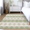 Homeroots 8' X 10' Artichoke Green Ivory And Beige Geometric Washable Indoor Outdoor Area Rug 597863 - alternate 9