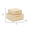 Homeroots Set of Two Taupe And Gold Square Nesting Decorative Storage Boxes With Lids, 2PK 712921 - alternate 10