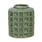 Homeroots 7" Green Terracotta Geometric Cylinder Table Vase 516226 - alternate 1