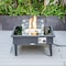 Leisuremod Walbrooke Outdoor Patio Aluminum Square Fire Pit Side Table with Lid and Fire Glass, Black WBL-27-GL - alternate 10
