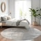 Homeroots 8' Silver Gray And Ivory Round Abstract Washable Indoor Outdoor Area Rug 582442 - alternate 9