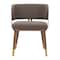 Homeroots Brown and Walnut Upholstered Faux Leather Curved Back Dining Arm Chair 564981 - alternate 8