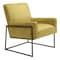 Homeroots 26" Olive Green And Bronze Velvet And Upholstered Arm Chair 556478 - alternate 9