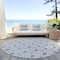Homeroots 8' Silver And Gray Round Geometric Washable Indoor Outdoor Area Rug 595771 - alternate 8
