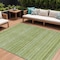 Homeroots 9' X 12' Fern Green And Sage Striped Washable Indoor Outdoor Area Rug 615342 - alternate 1