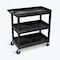 Luxor High Capacity, (2) Tubs, 1 Flat Shelf Cart, 400 lb Load Capacity, 3 Shelves, 35-1/4" L, 18" W EC112-B - alternate 26