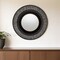 Homeroots 36" Black Metal Round Pierced Accent Mirror 574037 - alternate 1