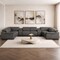 Homeroots Battleship Gray Leather Power Reclining U Shaped Eight Piece Corner Sectional With Console 643927 - alternate 5