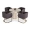 Homeroots 39" Off White And Off White And Brass Rounded Concrete Dining Table 486036 - alternate 5