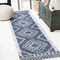 Jonathan Y Marokko Diamond Tribal Medallion Blue/Ivory 2 ft. x 8 ft. Indoor/Outdoor Runner Rug SMB127D-28 - alternate 1