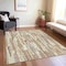 Homeroots 5' X 8' Ivory And Beige Striped Washable Indoor Outdoor Area Rug 609037 - alternate 9