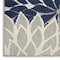 Homeroots 9' X 12' Gray Ivory And Navy Blue Floral Indoor Outdoor Area Rug 564202 - alternate 9