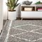 Jonathan Y Mercer Shag Plush Tassel Moroccan Tribal Geometric Trellis Gray/Cream 4 ft. x 6 ft. Area Rug MCR103C-4 - alternate 8
