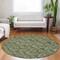 Homeroots 8' Olive Green Artichoke Green And Ivory Round Floral Washable Indoor Outdoor Area Rug 581914 - alternate 8