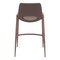 Homeroots Set of Two 26" Brown Faux Leather And Steel Low Back Counter Height Bar Chairs 555661 - alternate 9