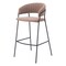 Homeroots Set of Two 30" Brown and Black Shearling and Steel Low Back Bar Height Bar Chairs 555743 - alternate 1