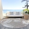 Homeroots 8' Taupe Beige And Ivory Round Floral Washable Indoor Outdoor Area Rug 589580 - alternate 6