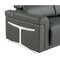 Homeroots 80" Dark Gray Top Grain Leather Reclining Metal USB Sofa 720383 - alternate 10