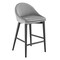 Homeroots 26" Gray and Black Velvet and Solid Wood Low Back Counter Height Bar Chair 544699 - alternate 8