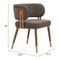 Homeroots Brown and Walnut Upholstered Faux Leather Curved Back Dining Arm Chair 564981 - alternate 9