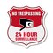 Signmission No Trespassing Shield Sign 24 Hour Surve, 18 Inch X 18 Inch, Plastic Sign SHI-P-18-419 - alternate 1