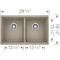 Blanco Precis SILGRANIT 29in 50/50 Double Bowl Undermount Kitchen Sink - Truffle 517678 - alternate 3