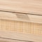 Baxton Studio Baird Mid-Century Modern Light Oak Brown Finished Wood and Rattan 2-Drawer Console Table 176-11250-Zoro - alternate 9
