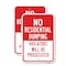 Signmission No Residential Dumping Violators Will Be Prosecute Aluminum, 18" x 24", A-1824-24986 A-1824-24986 - alternate 1
