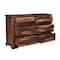 Homeroots 60" Dark Brown Solid Wood Six Drawer Dresser 521231 - alternate 9