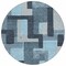 Homeroots 8' Sky Blue Denim Blue And Gray Round Geometric Washable Indoor Outdoor Area Rug 613237 - alternate 8
