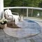 Homeroots 8' Denim Blue Brown And Beige Round Geometric Washable Indoor Outdoor Area Rug 604907 - alternate 9