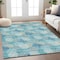 Homeroots 10' X 14' Teal Blue Gray And Ivory Polka Dot Washable Indoor Outdoor Area Rug 594291 - alternate 8