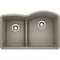 Blanco Diamond Silgranit 40/60 Double Bowl Undermount Kitchen Sink with Low Divide - Truffle 441608 - alternate 4