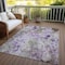 Homeroots 3' X 5' Purple Lavender And Artichoke Green Floral Washable Indoor Outdoor Area Rug 583124 - alternate 8