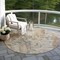 Homeroots 8' Terra Cotta Beige And Dark Gray Round Abstract Washable Indoor Outdoor Area Rug 605526 - alternate 8