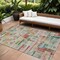 Homeroots 9' X 12' Terra Cotta Green And Brown Striped Washable Indoor Outdoor Area Rug 603525 - alternate 1