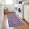 Homeroots 8' Purple And Green Floral Washable Indoor Outdoor Runner Rug 564357 - alternate 9