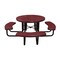 Leisure Craft 46" Round Picnic Table, Perforated Metal, Portable, Burgundy T46ROP-PERF-BURGUNDY - alternate 1
