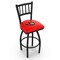 Holland Bar Stool Co 25" Blk Wrinkle Ottawa Senators Swivel Bar Stool, Jailhouse Back L01825OttSen - alternate 1