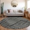 Homeroots 8' Black And Ivory Round Geometric Washable Indoor Outdoor Area Rug 600800 - alternate 9