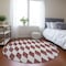 Homeroots 8' Burgundy Round Geometric Washable Indoor Outdoor Area Rug 577027 - alternate 8