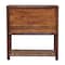 Homeroots 32" Brown Solid Wood Two Drawer Nightstand With Leather Shelf 651505 - alternate 9